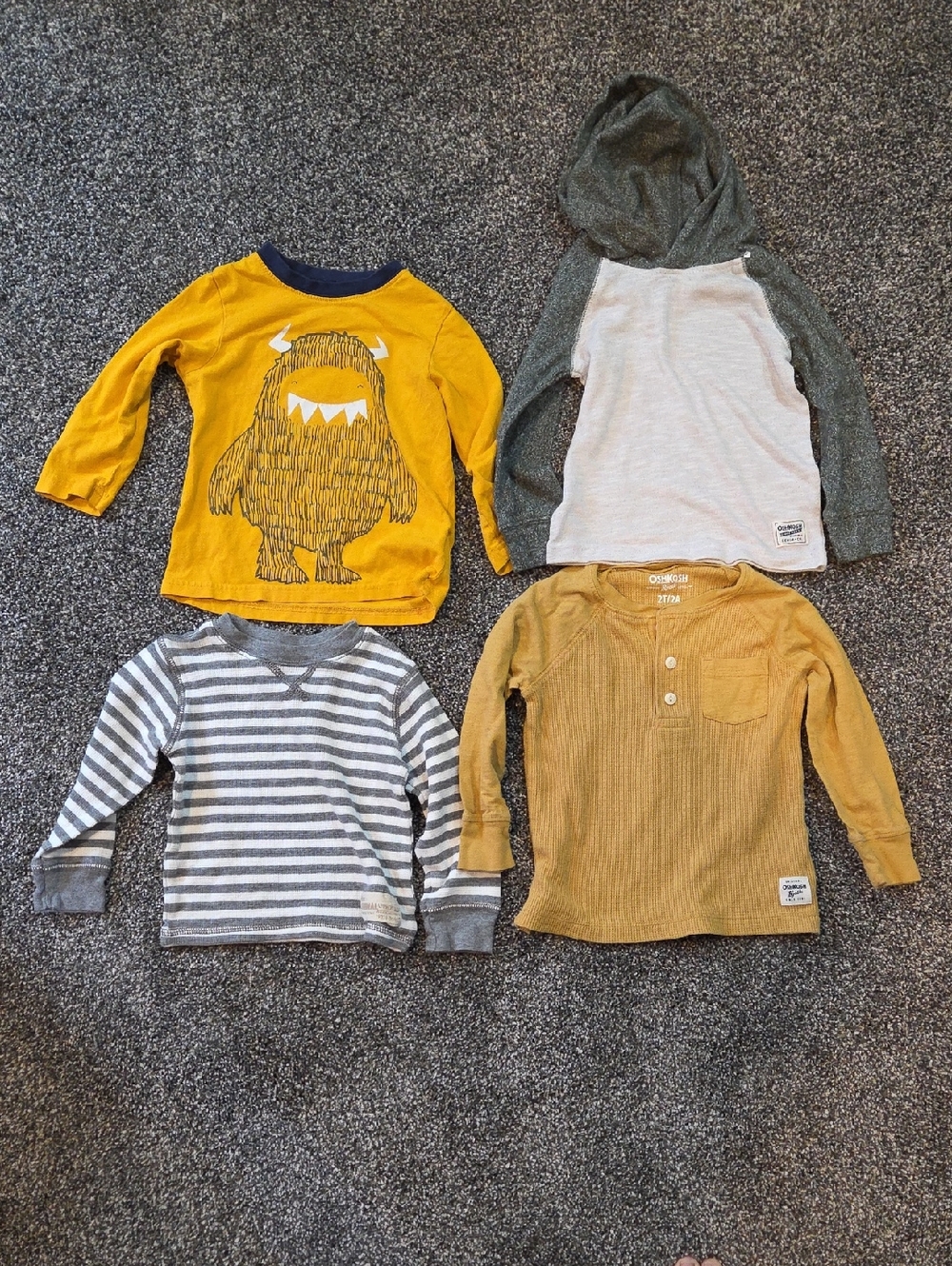 Carter's Mustard Monster Graphic Long-Sleeve Tee - Yellow